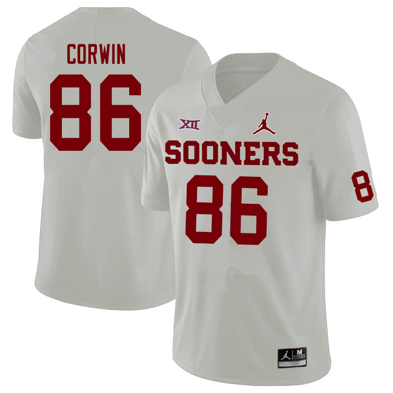 Jordan Brand Men #86 Finn Corwin Oklahoma Sooners College Football Jerseys Sale-White